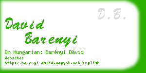 david barenyi business card