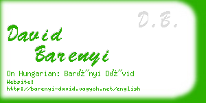 david barenyi business card